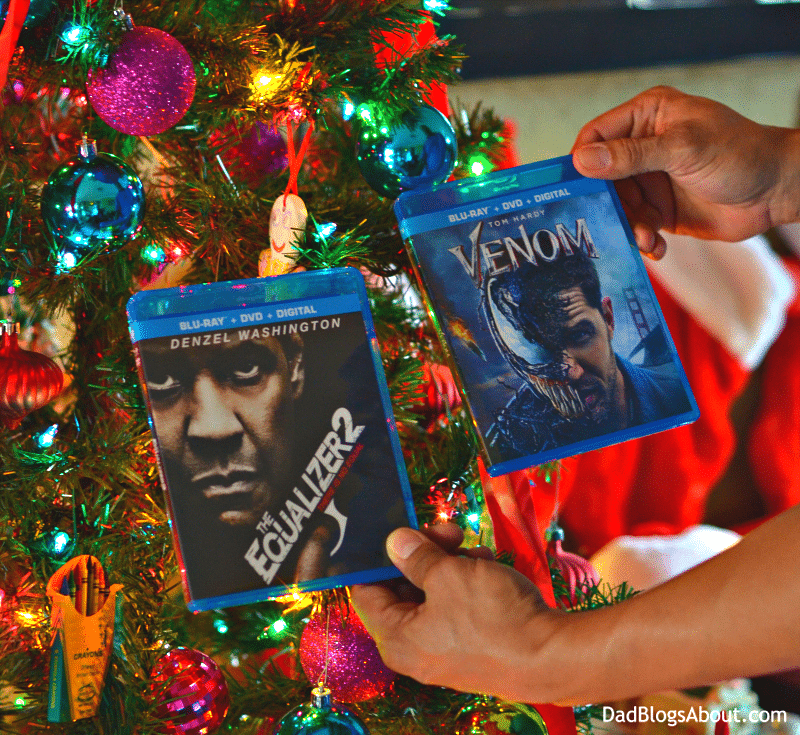 #AD This Holiday season bring home #Equalizer2 and #Venom, which by the way, are available at your local Walmart stores and make it a great #ManCaveMovieNight  More info here at DadBlogsAbout.com
